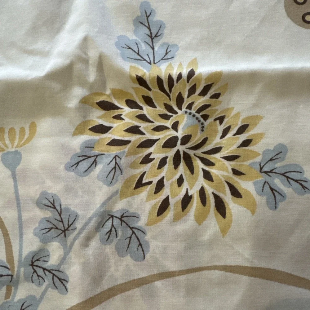 Vintage‎ 70s Cannon Sheet Set Butterfly Almond TWIN Size Flat Fitted Pillowcase